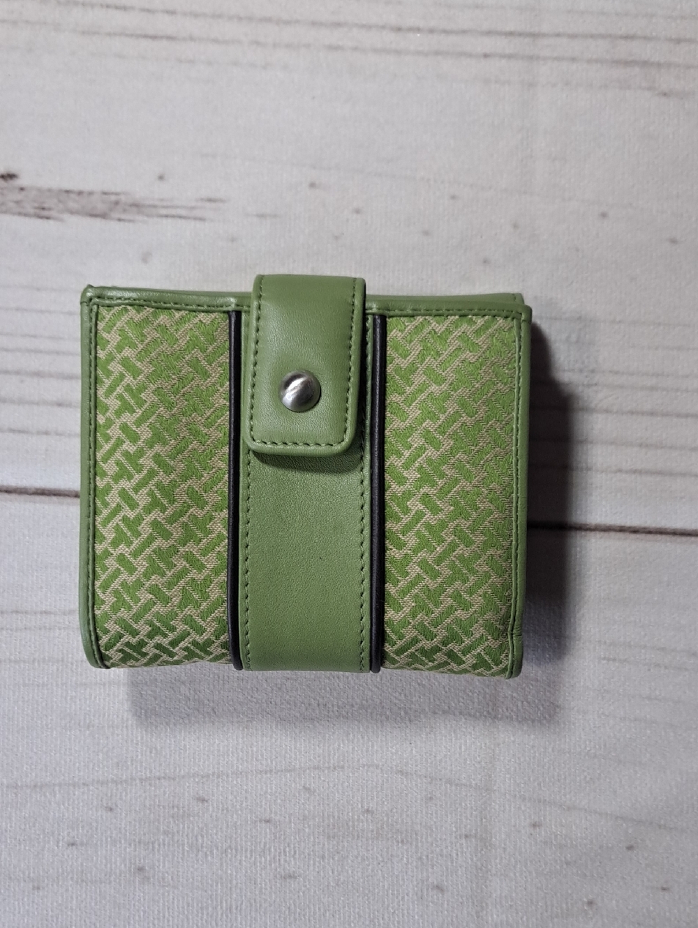 Talbots Green Patterned Bifold Wallet